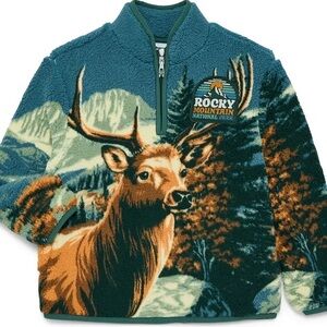 National Parks Rocky Mountains Boys Plush Quarter Zip Sweatshirt